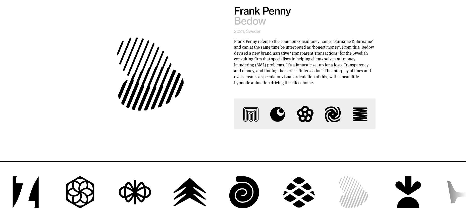 “Surname与Surname”标志设计：Frank Penny线条和椭圆形的融合创造奇特视觉表现